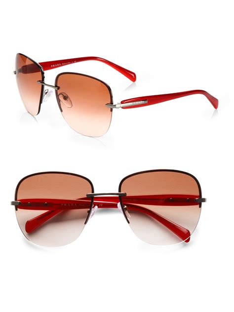 prada pink sunglasses|rimless prada sunglasses.